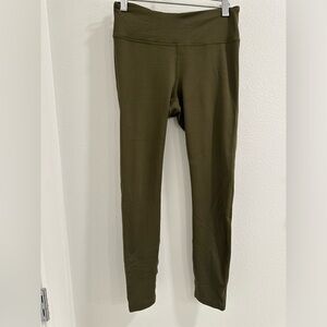 Outdoor Voices Athletic Leggings Olive Green Slit Waist Pocket
